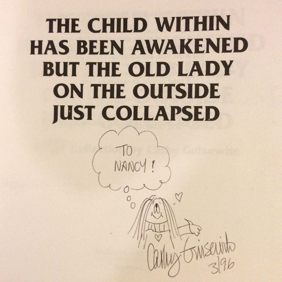 Original Cathy Guisewite cartoon drawing&books - Picture 1 of 4